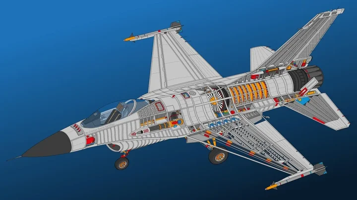 F-16 aircraft illustration